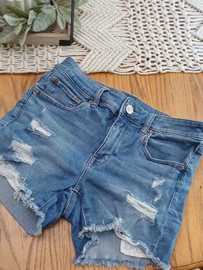 American Eagle Outfitters Distressed Blue Denim Shorts